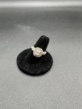 Zales Celebration Platinum Emerald Cut Double Halo Twist Shank Diamond Ring