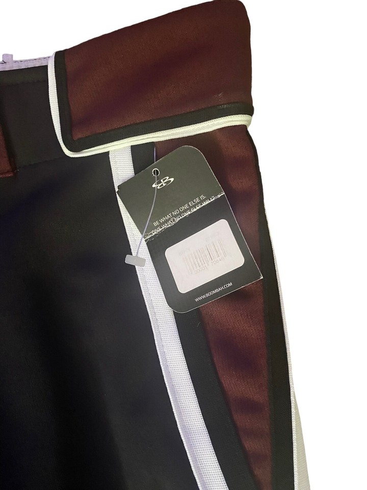 Women's Boombah Softball Pants Size 36 Black with Maroon White Trim eBay