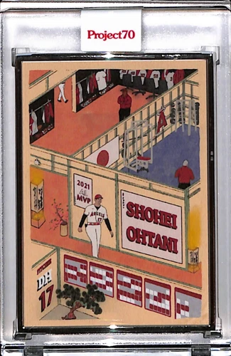 2021 TOPPS PROJECT 70 #765 SHOHEI OHTANI BY OLDMANALAN P70 AP SILVER FRAME 02/51