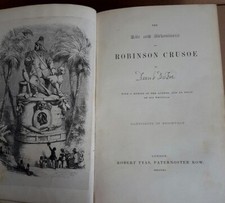 Daniel Defoe~ROBINSON CRUSOE~VERY RARE 1840 HB