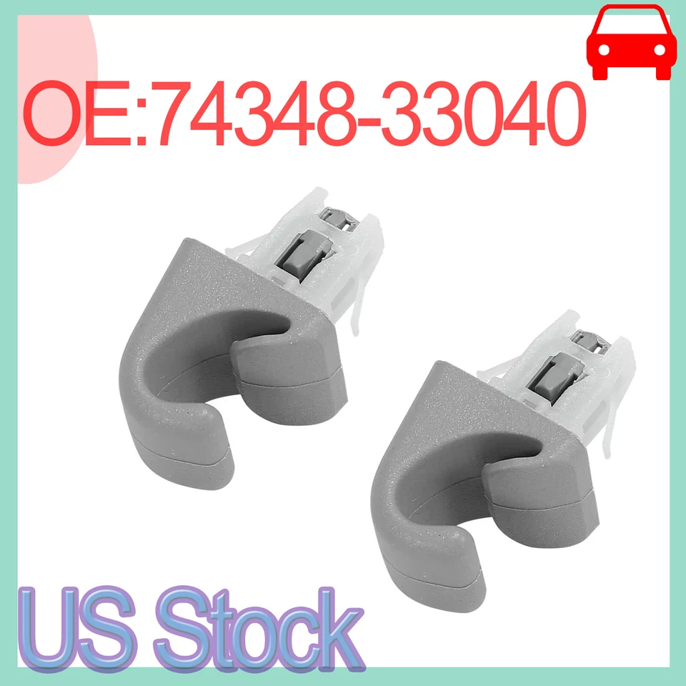 2X Ajuste Para Toyota Rav4 Corolla Gris Coche Parasol Gancho Clip Retenedor 74348-33040 Foto 4 de 4