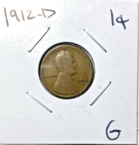 1912-D Wheat Penny G Better Date and Mint Mark. High Quality. 13.81