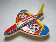 Tin Plastic Friction World Jet Lines JX88 Toy Airplane Vintage Hong Kong