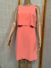Loft~Coral Color~Scalloped~Sleeveless Dress~Size 2