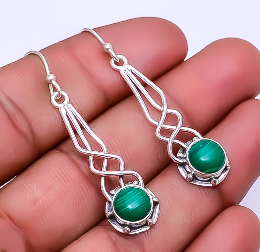 Malachite Designer 925 Sterling Silver Earring 2.03