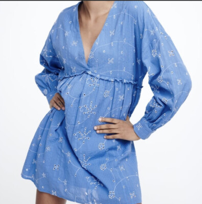 zara boho embroidered dress Cotton Summer Dress main image 0