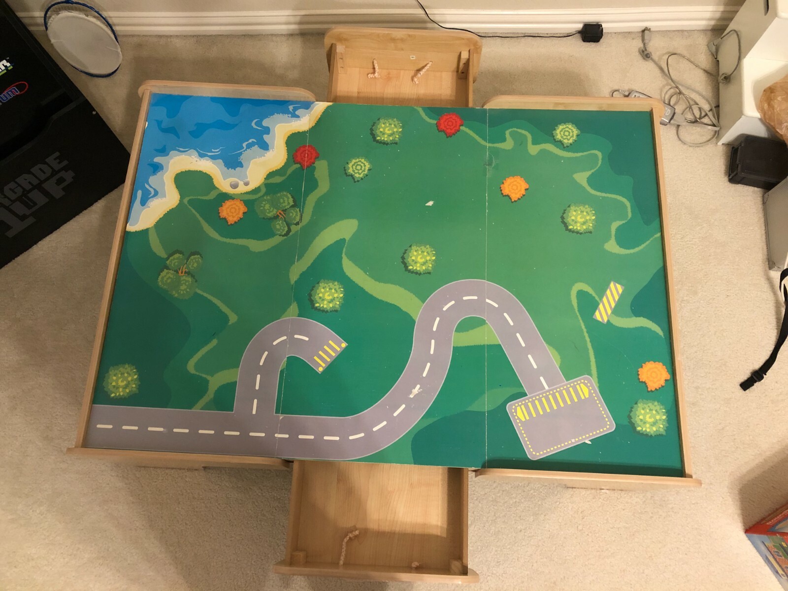 wooden toy train table