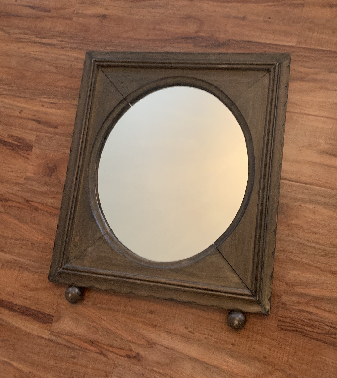 Vintage 1951 Davis Cabinet Co 345 Wooden Framed Chest Mirror 17.5x21.5 Inches