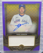Yusei Kikuchi 2022 Topps Triple Threads Auto Single Jumbo Relic Amethyst 40/75