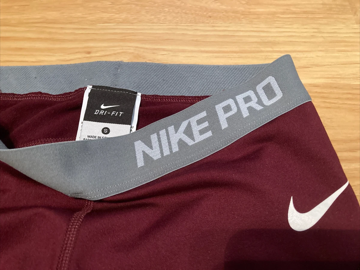 Maroon nike 2025 pro leggings