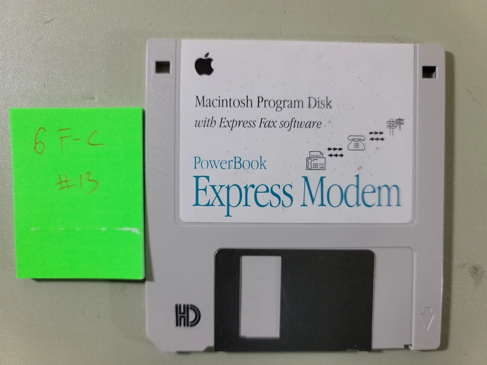 Módem PowerBook Express disco de programa Macintosh 1.0.4 con software de fax expreso Foto 2 de 3