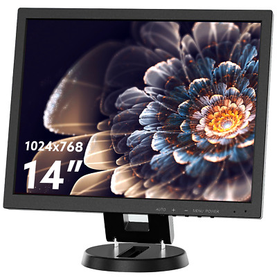 Eyoyo 14 inch LCD Monitor 1024x768 Display Monitor HDMI/VGA/AV/BNC for CCTV PC