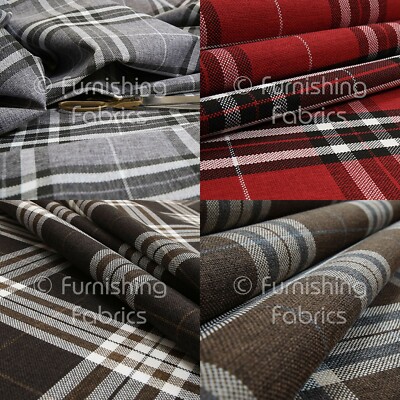 Neu strapazierfähig Chenille Tartan Streifen Karo Muster Polsterstoff