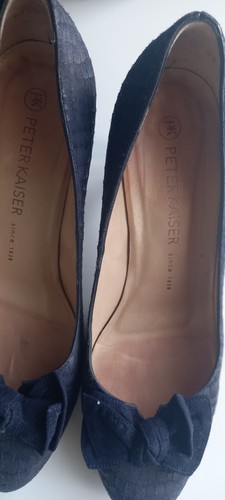 Peter Kaiser suede heels shoes, Navy, Size UK 5 EUR 38 - Picture 5 of 9