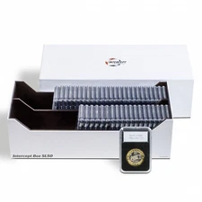 Coin Slabs Storage Best Box INTERCEPT Shield For 50 Certified PCGS NGC Holders