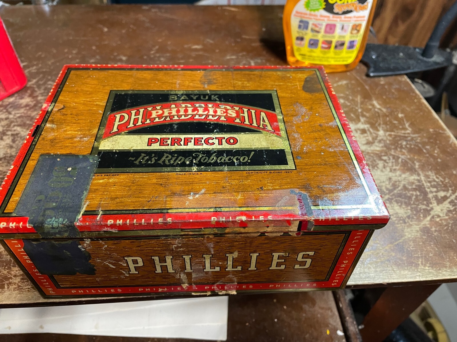 Bayuk Philadelphia Phillies Perfecto Tin Cigar Box Metal Vintage