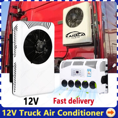 12V Split Air Conditioner 12000 BTU AC Kit Fit for Cab Semi Truck Bus Caravan RV
