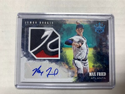 Max Fried 2018 Diamond Kings Jumbo Rookie Material Auto /15 Atlanta Braves
