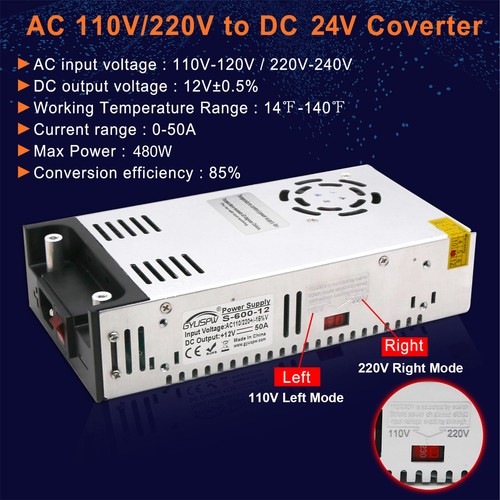 For LED Strip 110V/220V to DC 24V 20Amp Switching Power Supply Adapter 480W AU - Picture 3 of 4