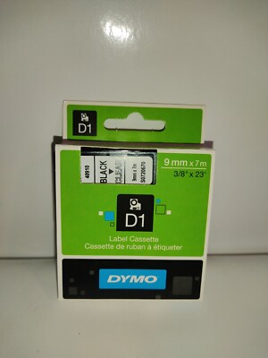 Dymo D1, Label Cassette, 9mm X 7m, Black 
