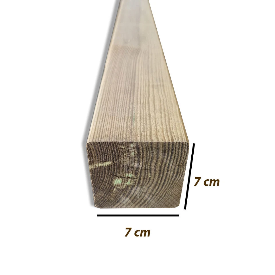 Moraletto palo trave in legno di pino impregnato 7x7 cm - da 1 a 4 metri - Immagine 3 di 3