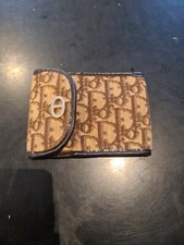 Christian Dior porte chequier en toile monogrammer marron