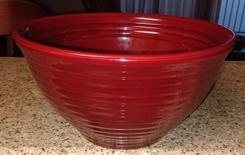 Bauer Pottery Ringware Burgundy Mixing Bowl 9 1/2 inches #12 Vintage