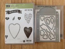Stampin Up Sure Do Love You Stamp Set  Lots To Love Framelits Dies Retired 