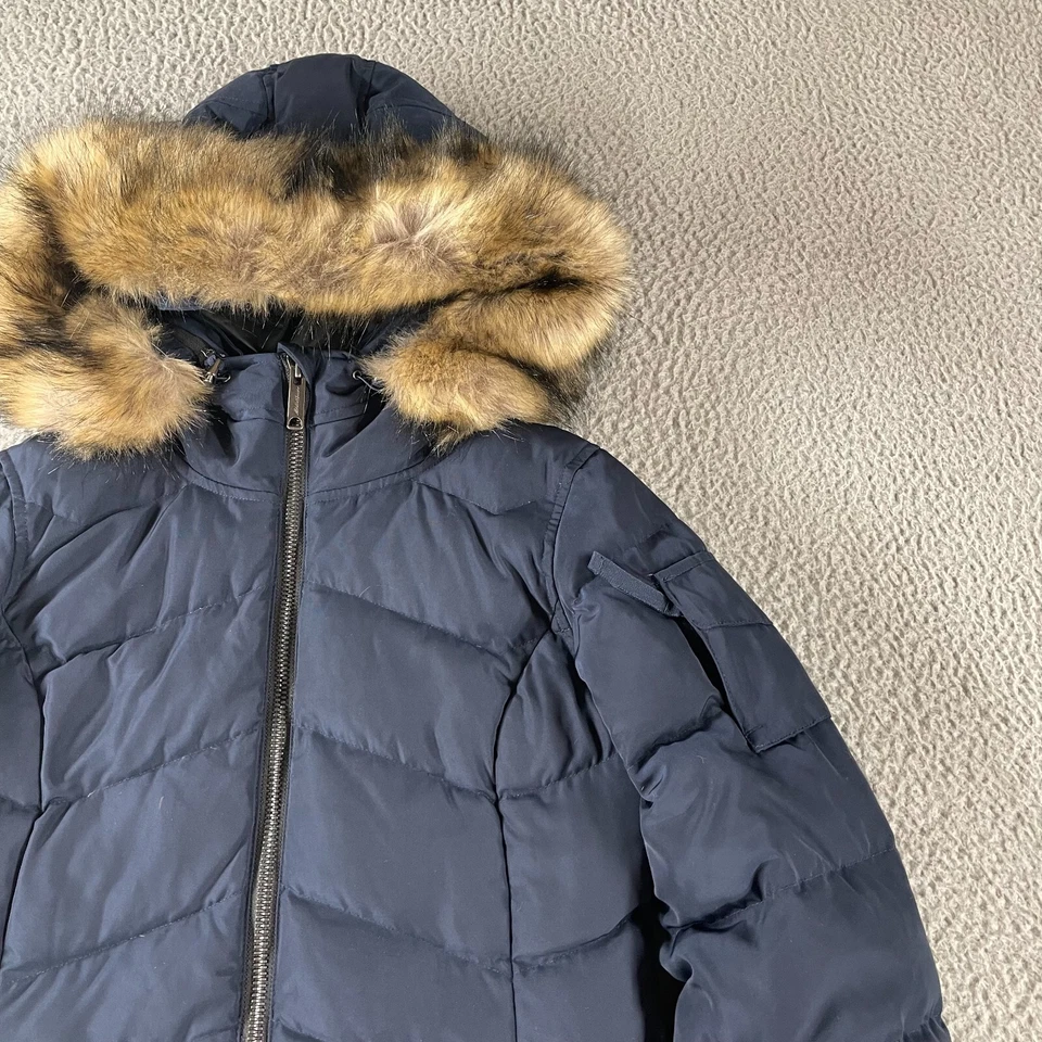 Abrigo de invierno Eddie Bauer Parka para mujer talla S Sun Valley Down Puffer chaqueta azul marino Foto 3 de 4