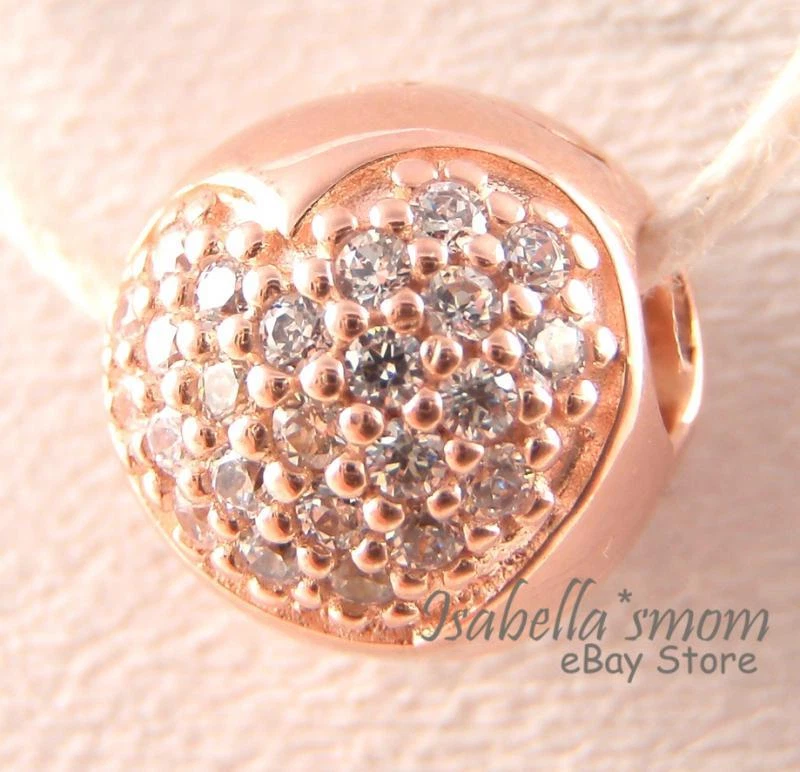 Love Di My Vita Autentico Pandora Rosa Placcato Oro Cuore Clip Ciondolo 781053CZ - Immagine 2 di 4