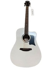Donner D1 41" Acoustic Guitar Solid Wood Guitar High Gloss Polished Panel White