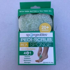 Spongables Pedi Scrub Foot Exfoliating 20+ Wash Sponge, Citron Eucalyptus, 1 ...