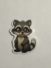 Cute Happy Raccoon Sticker, 2 Inch, Glossy Vinyl, Die Cut, 0003g