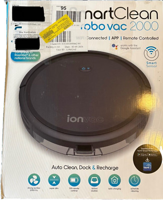 Ionvac SmartClean Robovac 2000 Vacuum Cleaner App/Remote Controlled ( OPEN BOX )