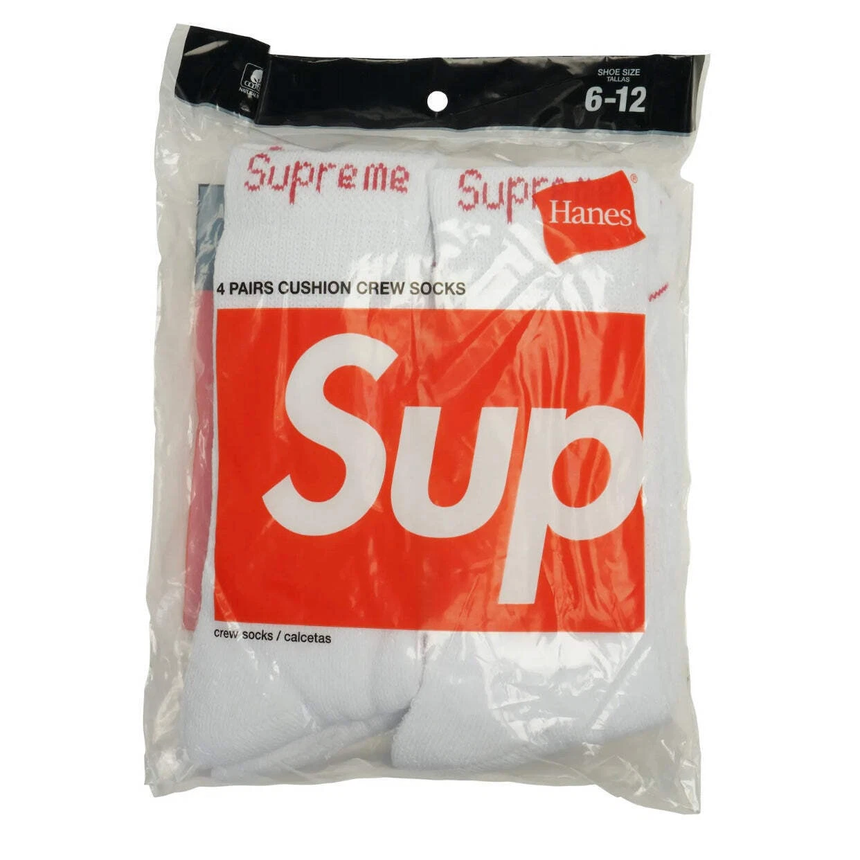 Chaussettes Supreme Hanes Crew (lot de 4) « blanches »