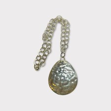 Silpada Sterling 925 Silver Large Hammered Pendant Oval Necklace N1181 18" -1.17