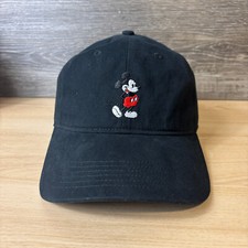 Disney Hat Cap Strap Back Black Mickey Mouse Disney World Character Adjustable
