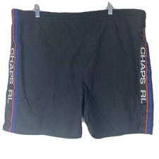 Chaps Ralph Lauren Vintage Spell Out Mens Large Black Lined Swim Trunks Shorts