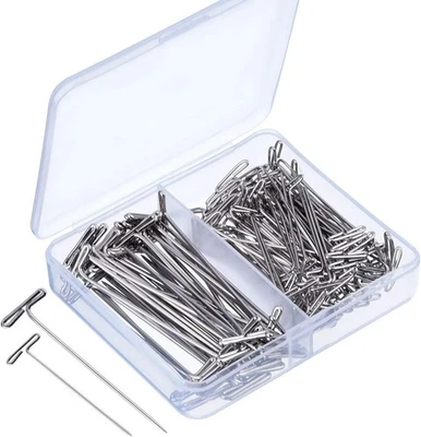 HEATIGO T-Pins, 150 Pcs Stainless steelT-Pins for Blocking Knitting, Modelling and Craf