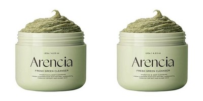 Arencia Fresh Green Rice Mochi Cleanser Green Tea + Rice Face 4.23 oz Ea 2-Pack