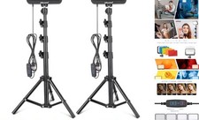 LED Video Light Kit, 2Pcs Dimmable Continuous Portable 10 Color Filters