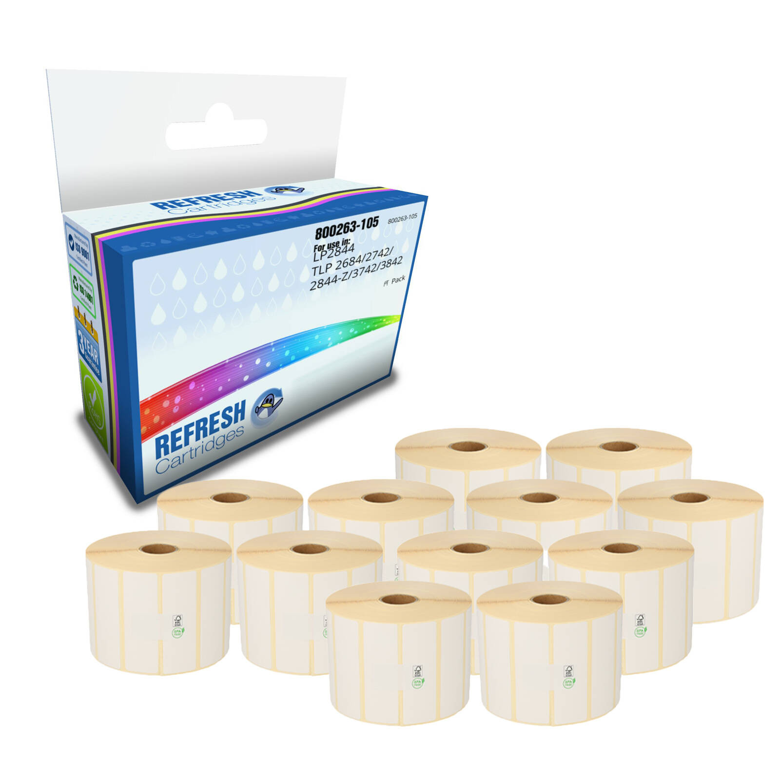 Refresh Cartridges Value Pack 800263-105 Compatible With Zebra LABEL Printers