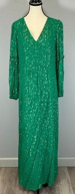 Lilly Pulitzer Cleme Long Sleeve Women's Size 4 Green Mystical Maxi Dress NWOT