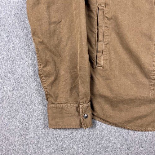 Flint and Tinder Shirt Mens Medium Bedford Camp Brown Canvas Made in USA - Picture 4 of 12