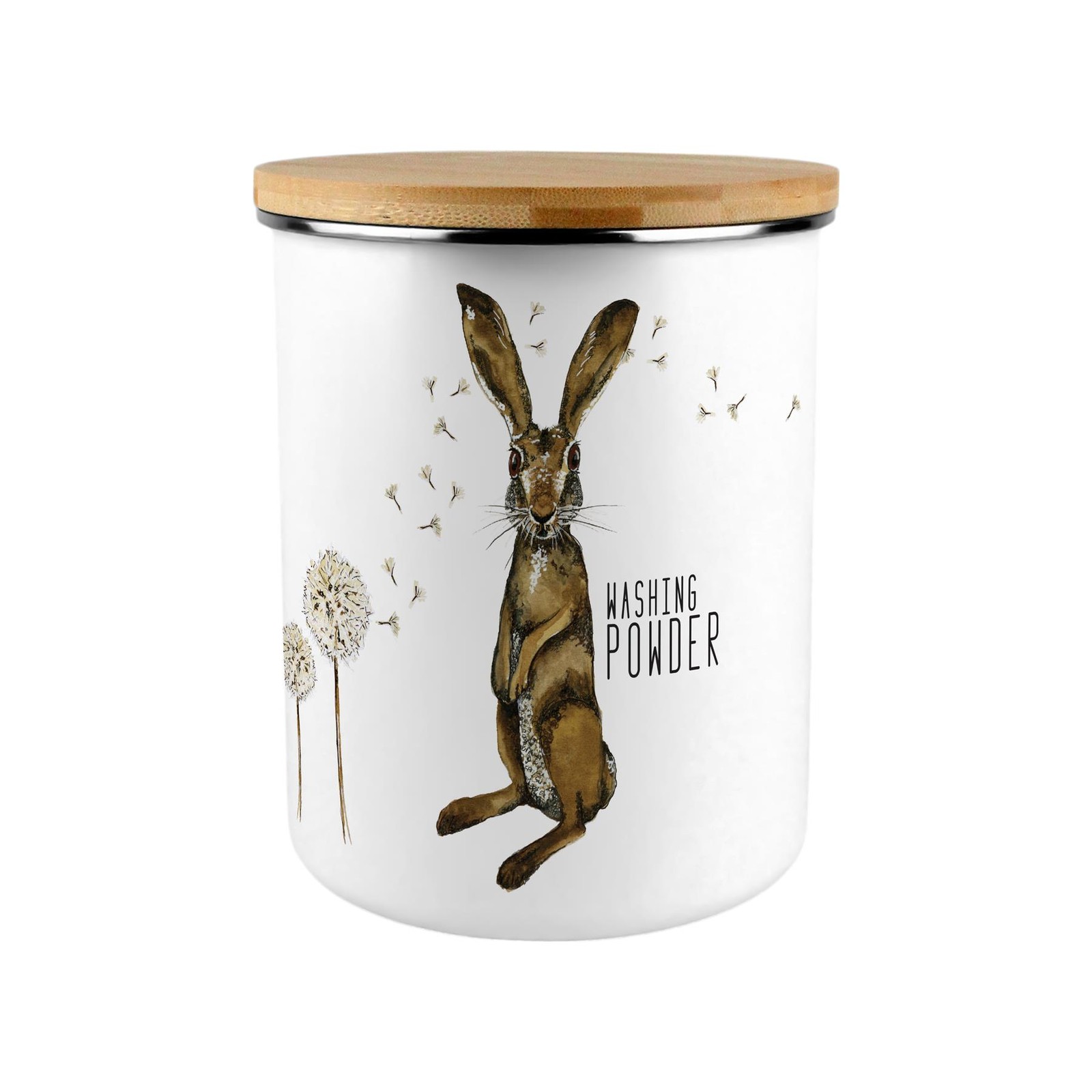 Hare & Dandelions Large Washing Powder Storage Canister - Ideal Storage Gift