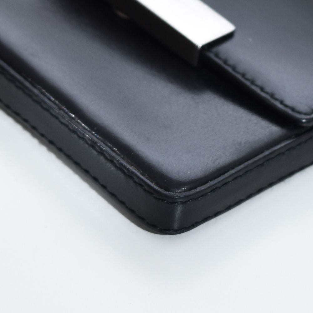 Prada Leather Card Case Business Card Holder Logo Lightweight Used thumbnail 8