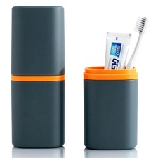 Travel Toothbrush Case, 2-in-1 Toothbrush and Toothpaste Travel Case with Rin...