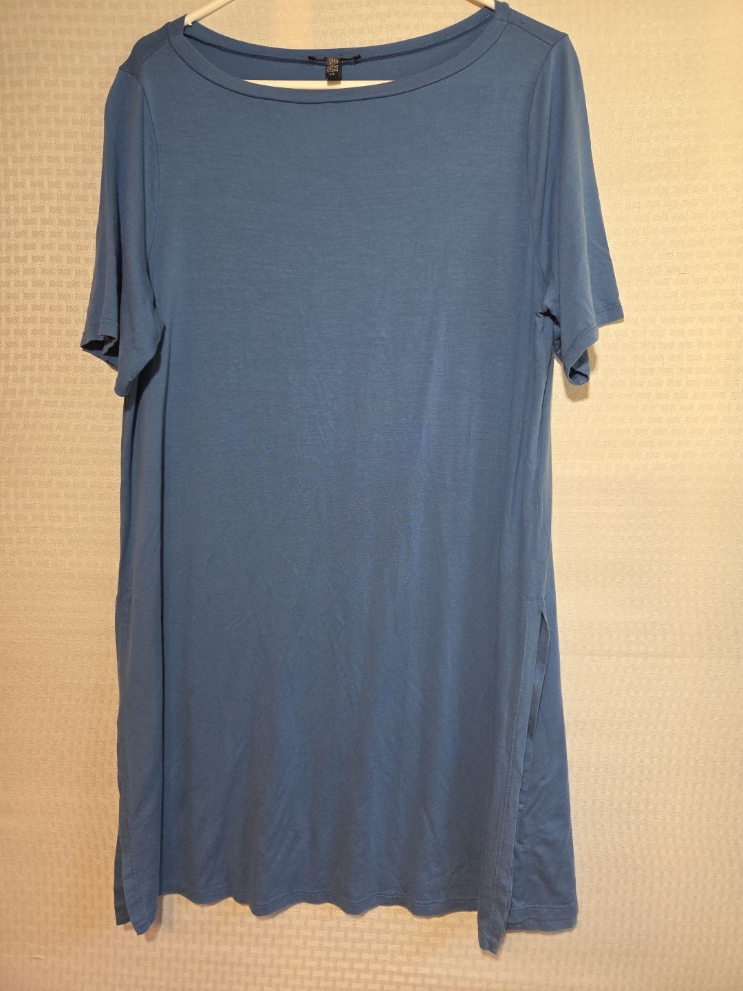 Eileen Fisher Blue Tencel Lyocell Stretch Dress Women’s Large Minimalist USA