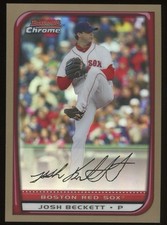 🔥JOSH BECKETT 2008 BOWMAN CHROME GOLD REFRACTOR #'D /50!🔥RED SOX!