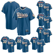 ICONIC Men's Milwaukee Brewers Blue Home Replica Jersey Limited All Size S-5XL